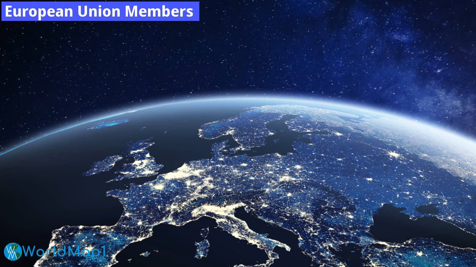 European Union Members Map from Space